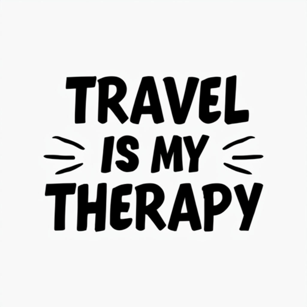 Travel is My Therapy Motivational Quote Sticker