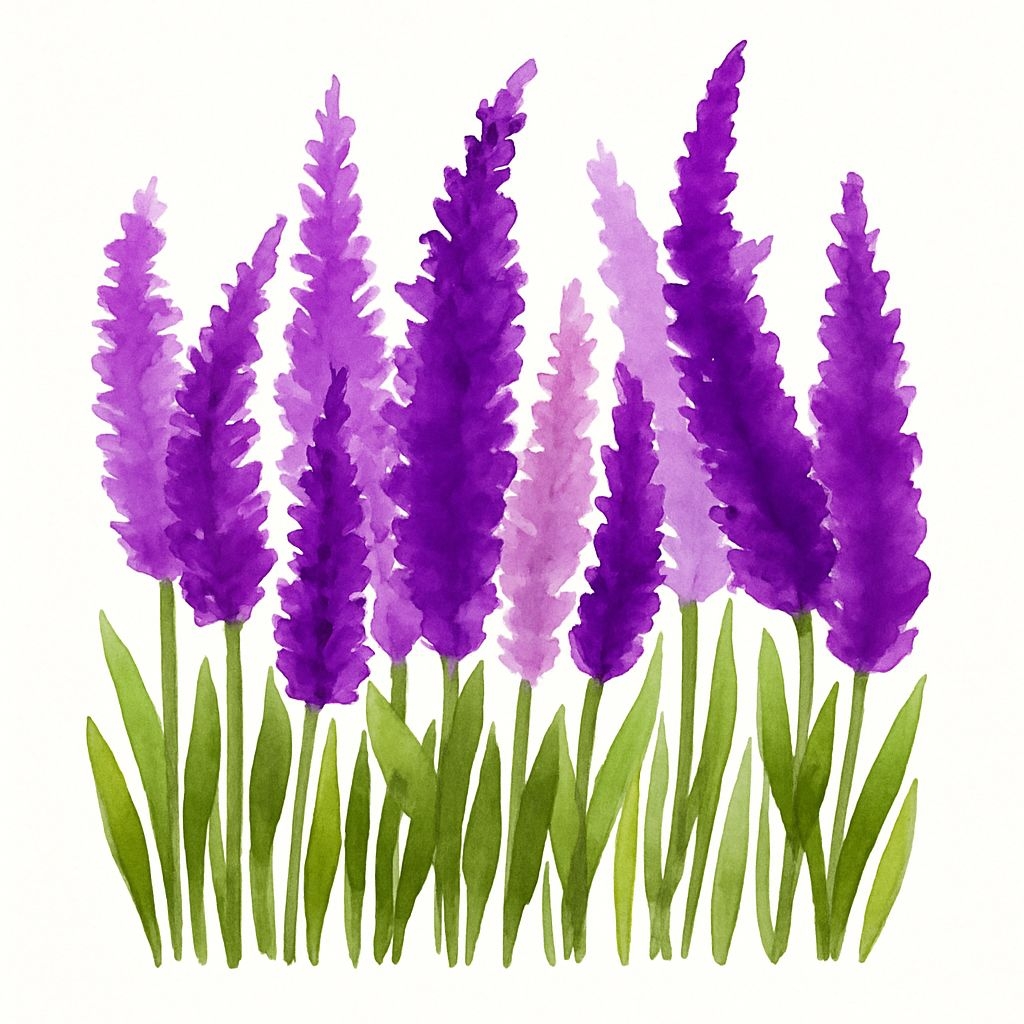 Watercolor Lavender Flowers Illustration for Tranquil Sticker