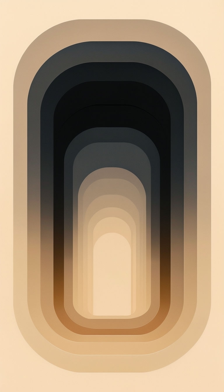 Minimalist Abstract Concentric Rectangles Tunnel Design Mobile Wallpaper