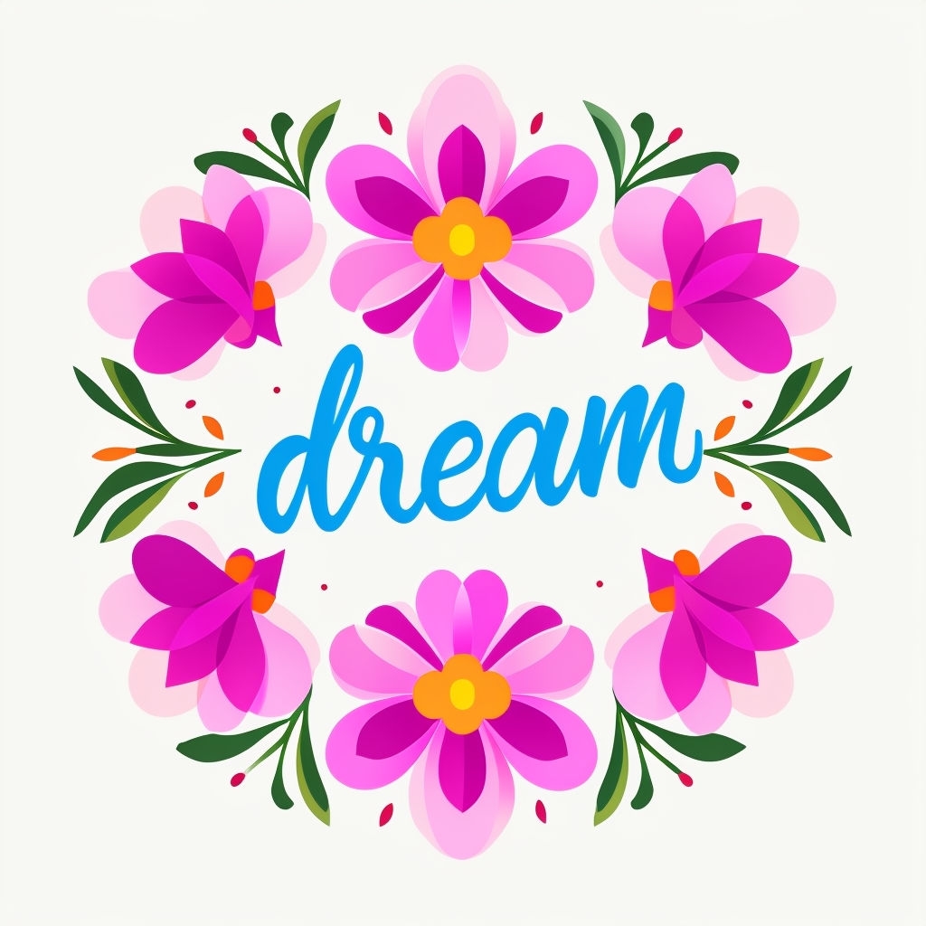 Vibrant Floral Dream Cursive Text Digital Illustration Mug