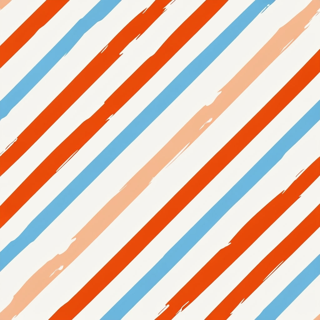 Playful Chevron Stripe Pattern in Sky Blue and Burnt Orange Seamless Pattern