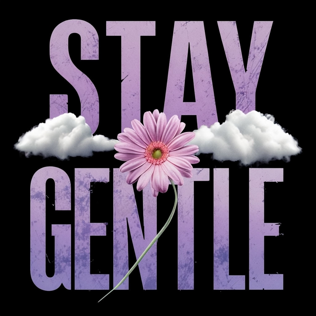 Stay Gentle Motivational Lavender Art T-Shirt
