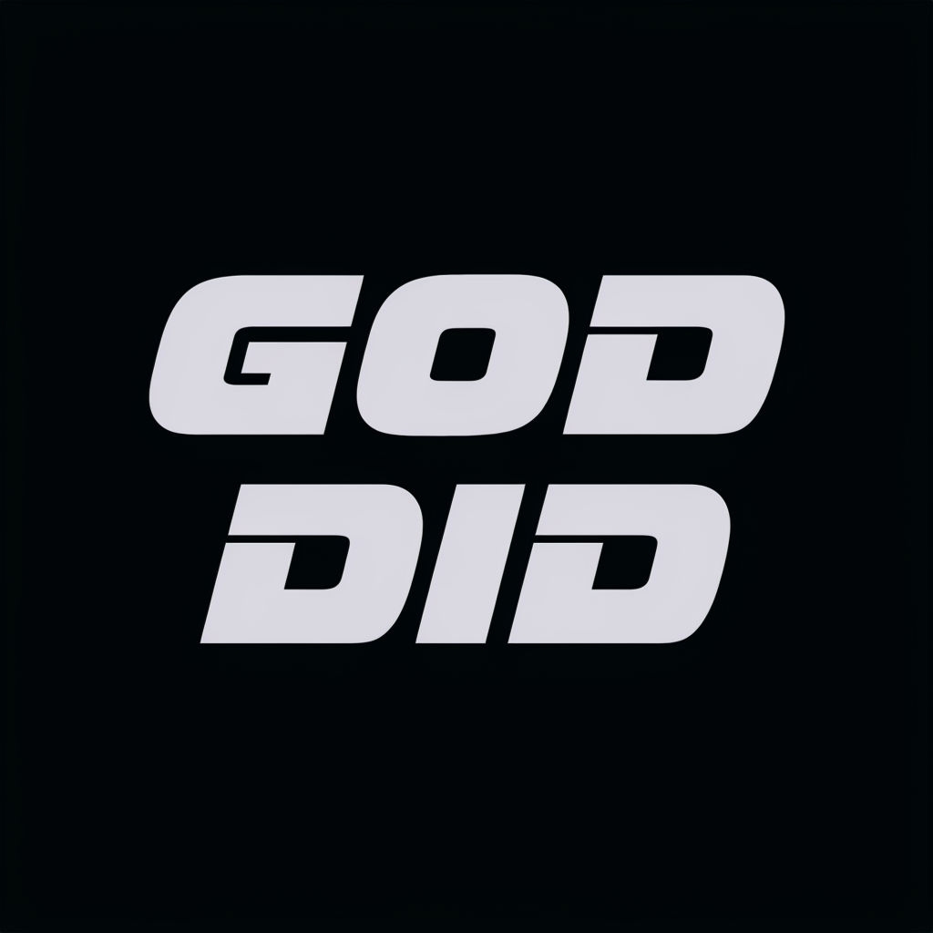 Minimalist 'GOD DID' Bold Text Design T-Shirt