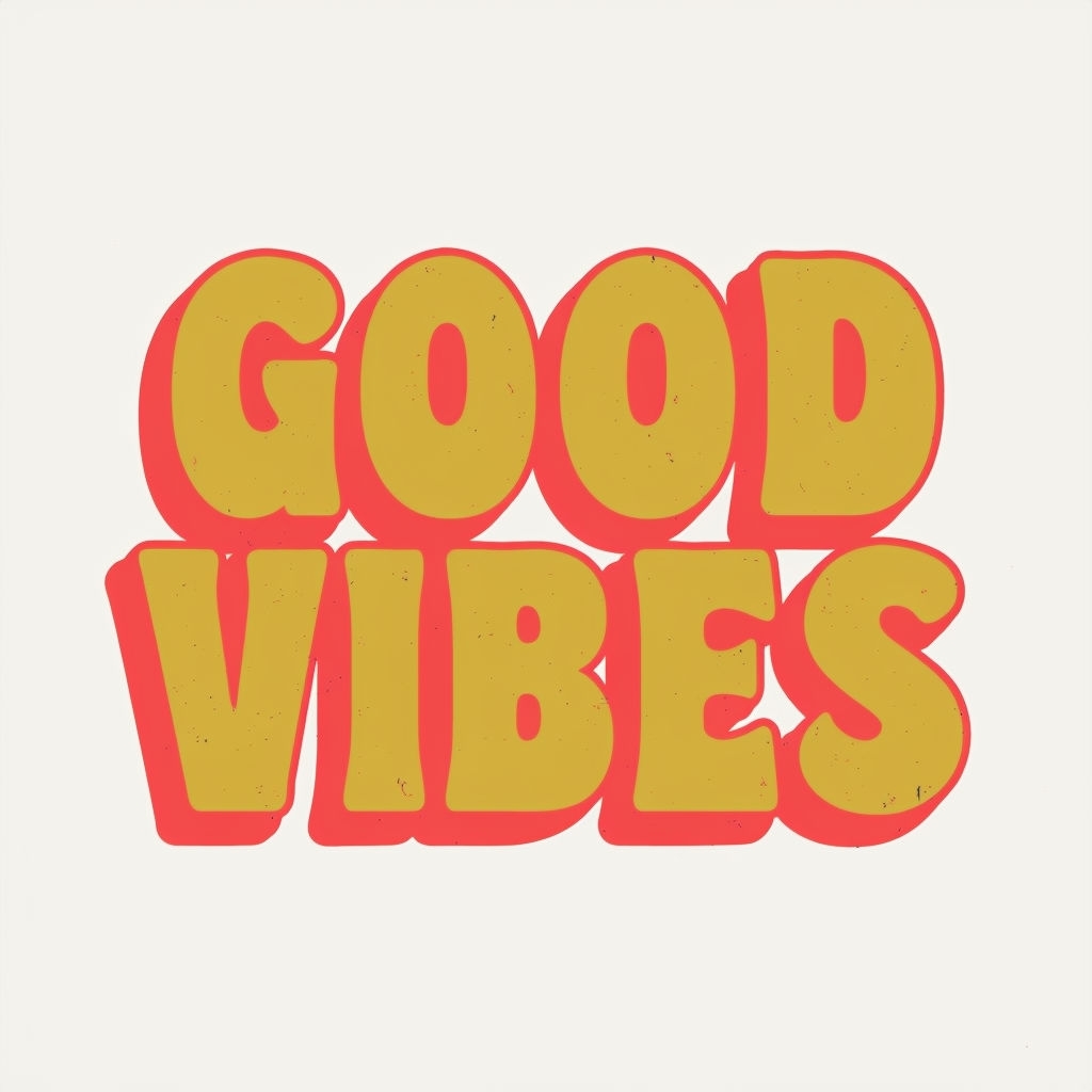 Bold Minimalist Good Vibes Graphic Design T-Shirt