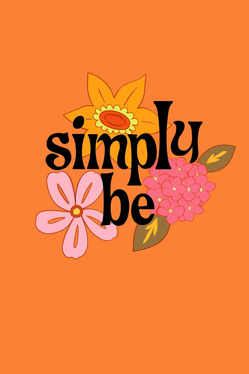 Vibrant Retro Floral Simply Be Inspirational Art Poster