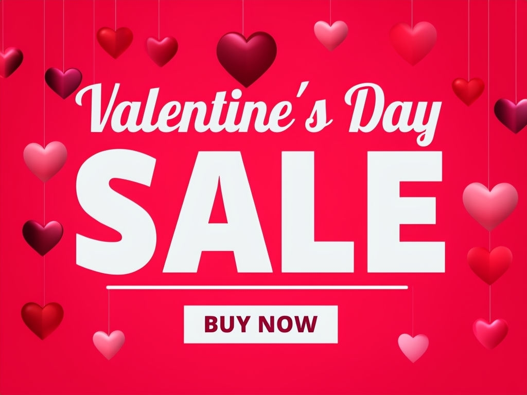 Valentine's Day Sale Promotional Banner Design for Social Media Post