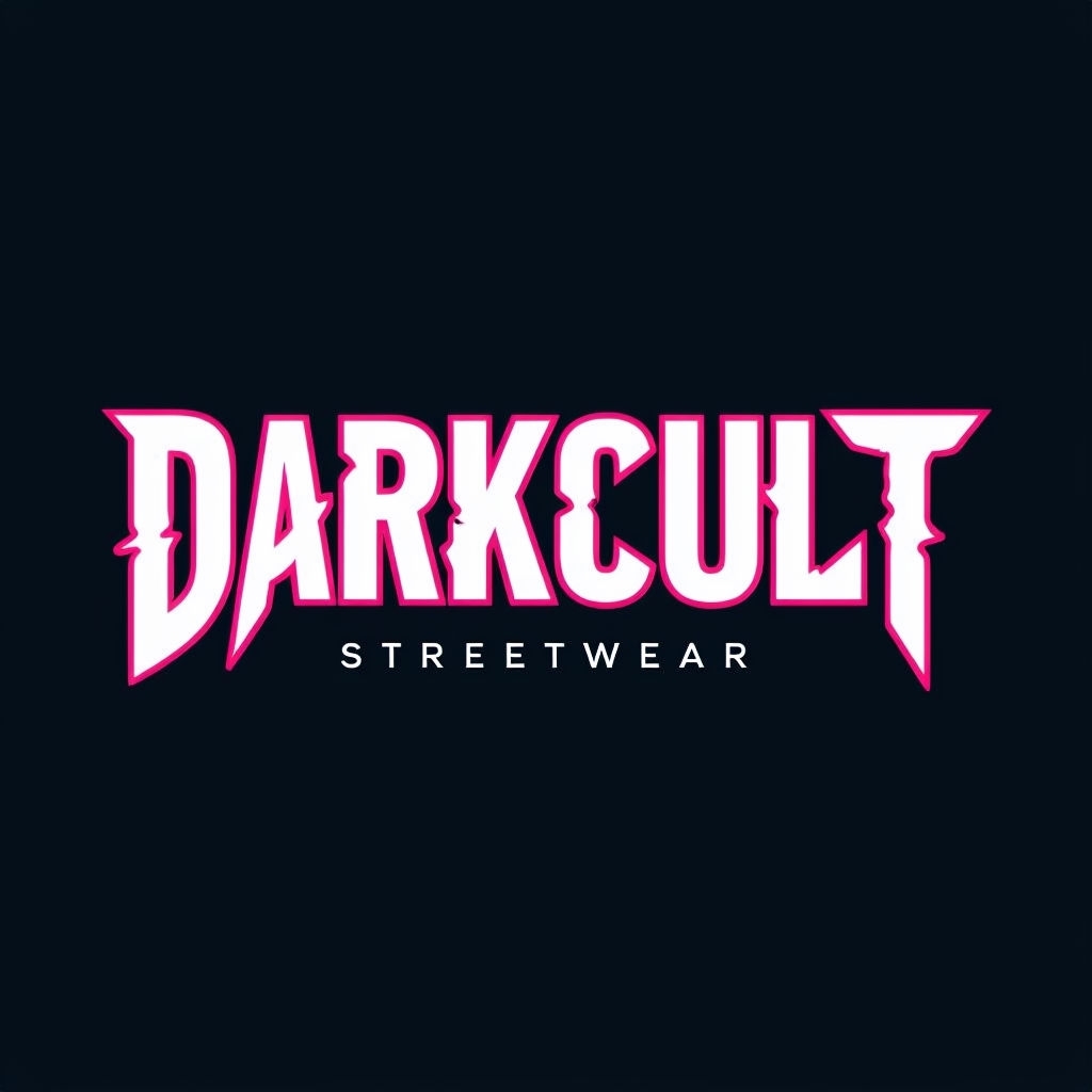 Bold Edgy DARKCULT Streetwear Logo Design in Neon Colors