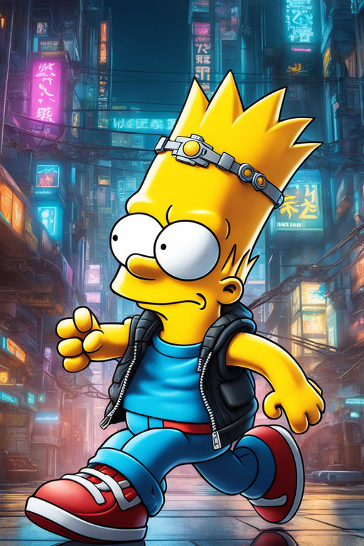 Full body syze of bart simpson on cyberpunk style by Daniel Dias ...