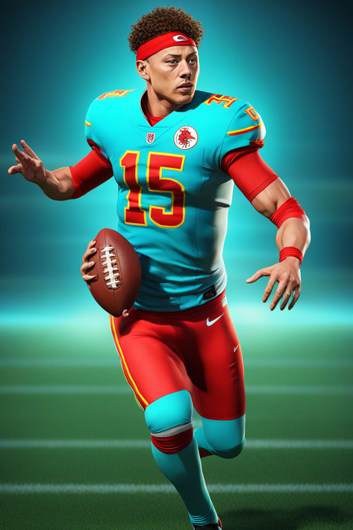 Patrick Mahomes portrayed in a 3D cartoon style by Cory Smith - Playground