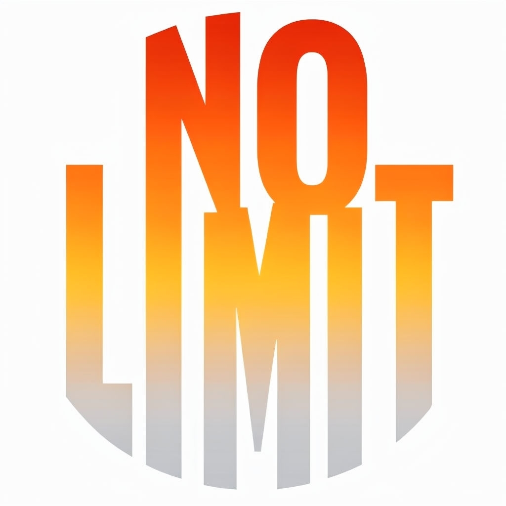 No Limit Motivational Gradient Text Modern T-Shirt