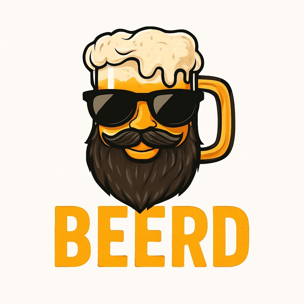 Playful Cartoon Beer Mug with Sunglasses and Beard Sticker