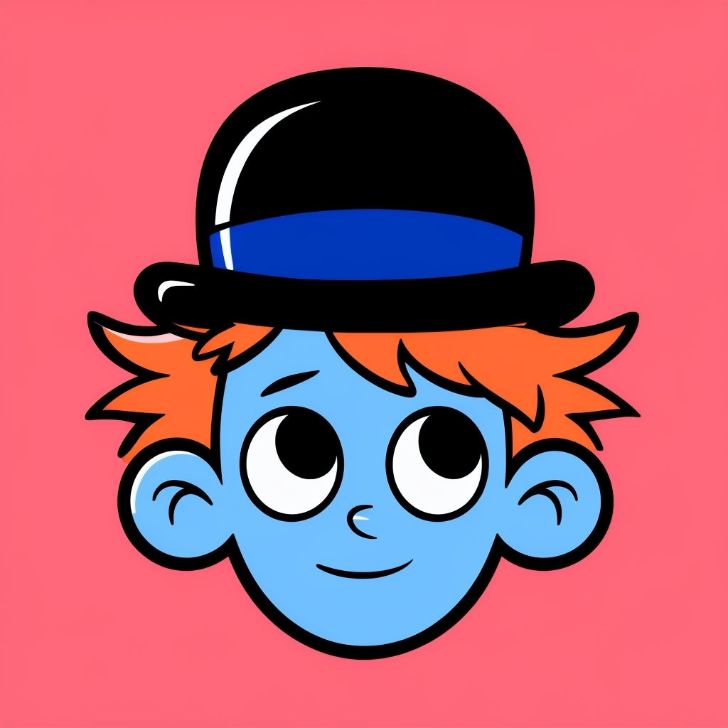 Whimsical Cartoon Character with Coral Backdrop Sticker