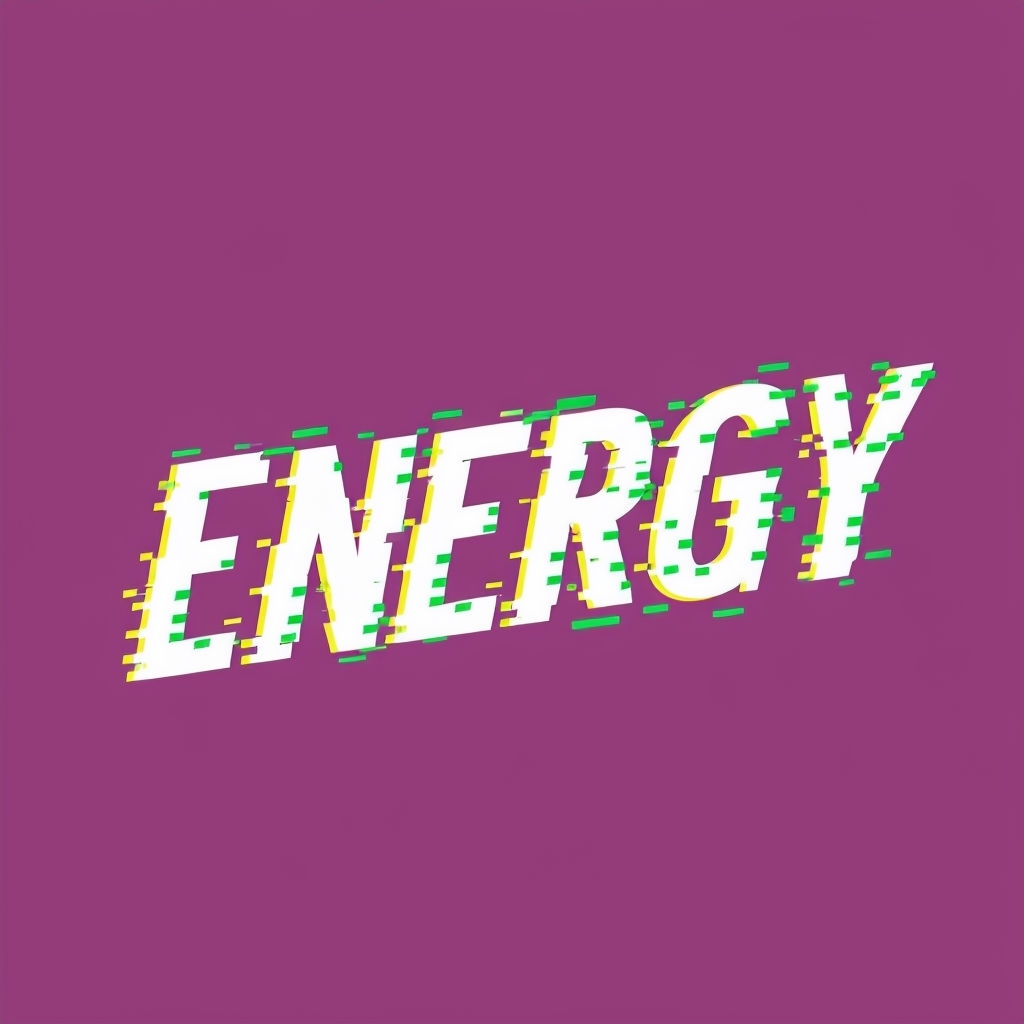 Vibrant Energy Glitch Text Design T-Shirt