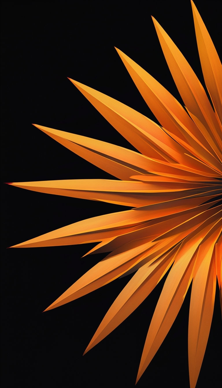 Vibrant Amber-Orange and Golden-Yellow Petals Abstract Mobile Wallpaper
