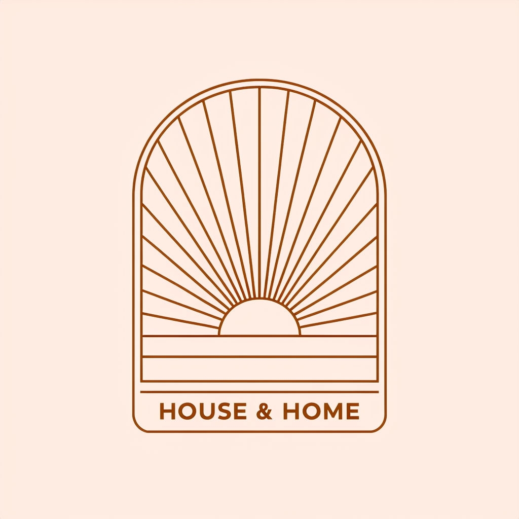 Minimalist Sunrise Logo Design for House & Home Brand Logo