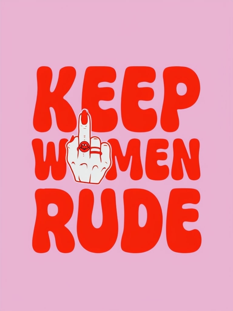 Bold Empowering Keep Women Rude Graphic Design Poster
