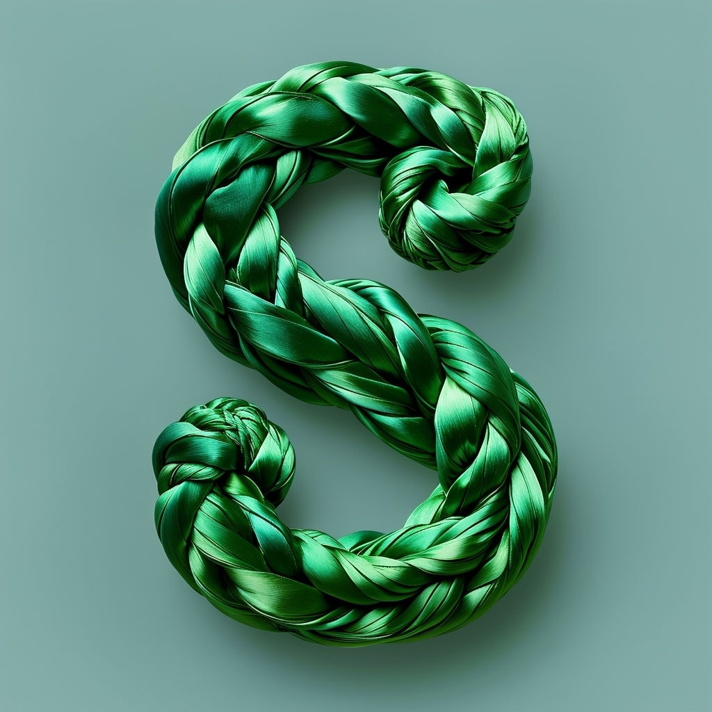 Luxurious Emerald Silk S Monogram Design for Branding Monogram