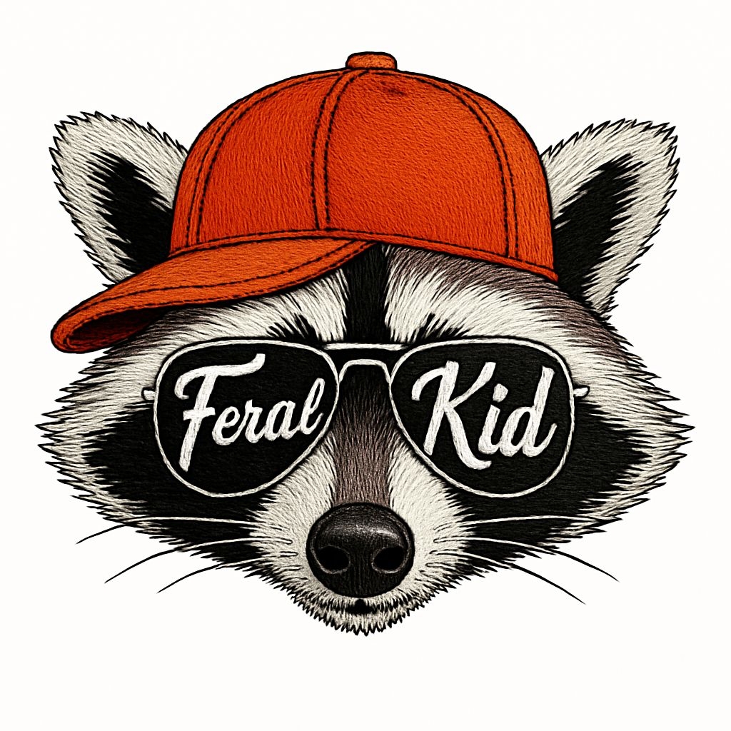 Stylish Raccoon Face with Orange Cap and Sunglasses T-Shirt
