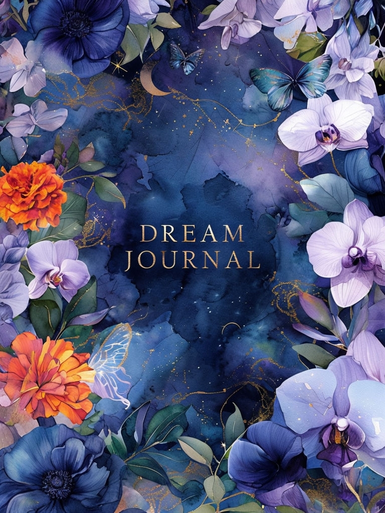Vibrant Celestial Floral Dream Journal Watercolor EBook Cover