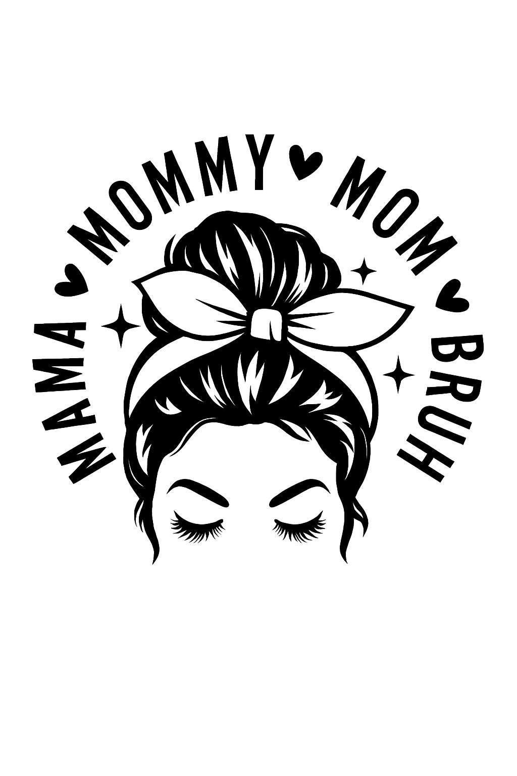 Modern Monochrome Mommy Graphic Design T-Shirt