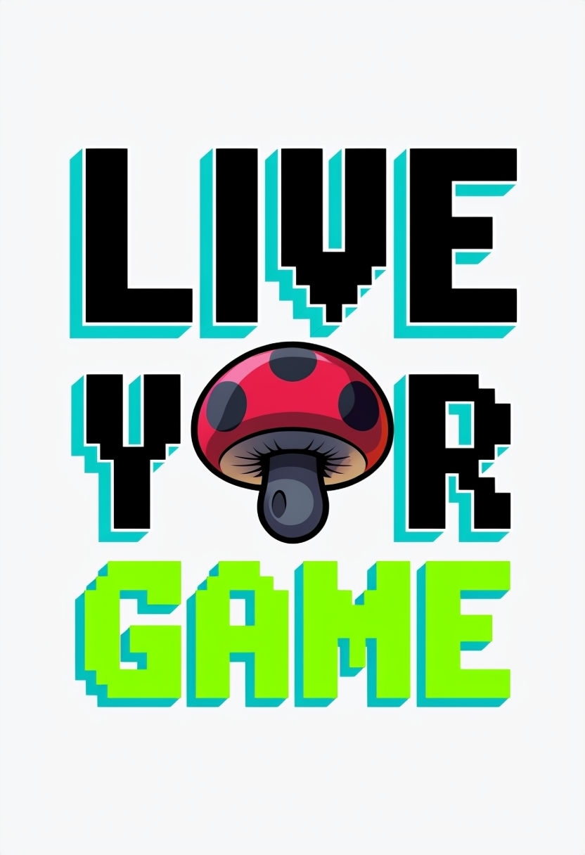 Retro Pixel Art LIVE YOR GAME Motivational T-Shirt