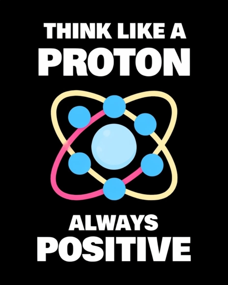 Think Like a Proton Always Positive Atomic T-Shirt
