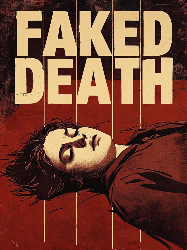 Vintage Distressed Faked Death Graphic Illustration Poster
