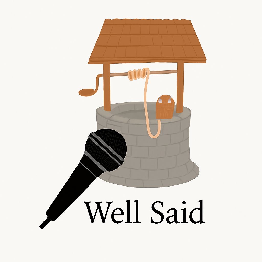 Well Said Microphone and Well Illustration Sticker
