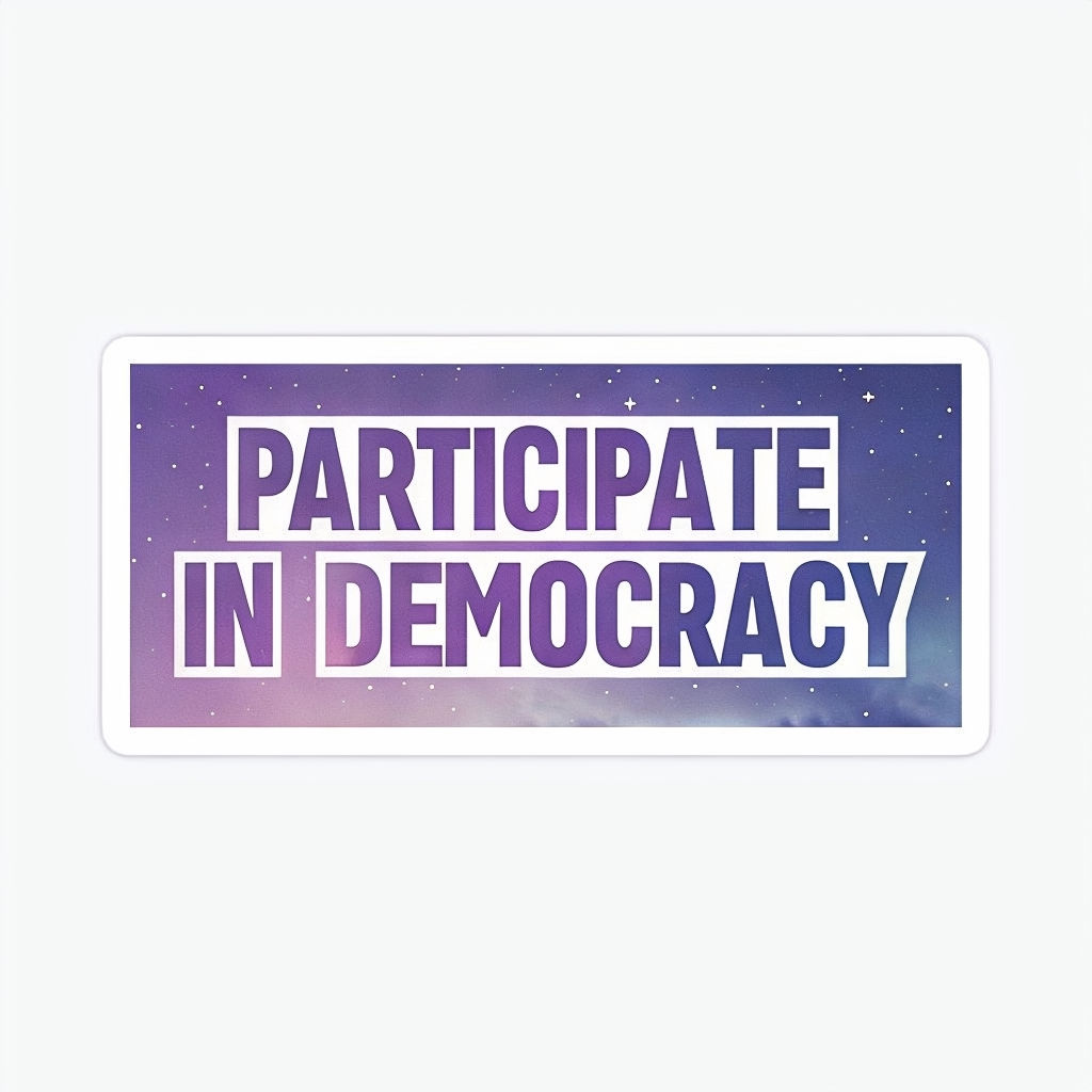 Participate in Democracy Motivational Sticker