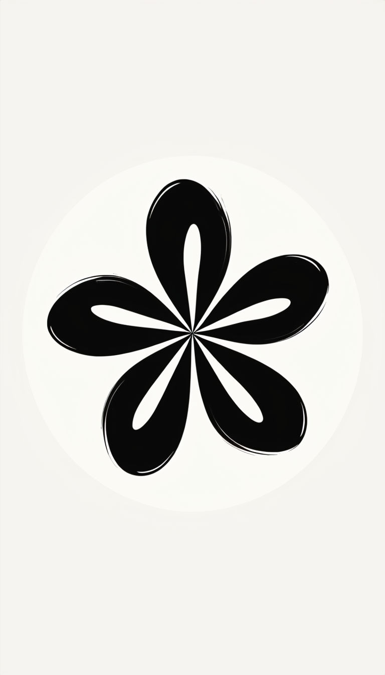 Minimalist Black Flower Design on Off-White Background Phone Case Cover