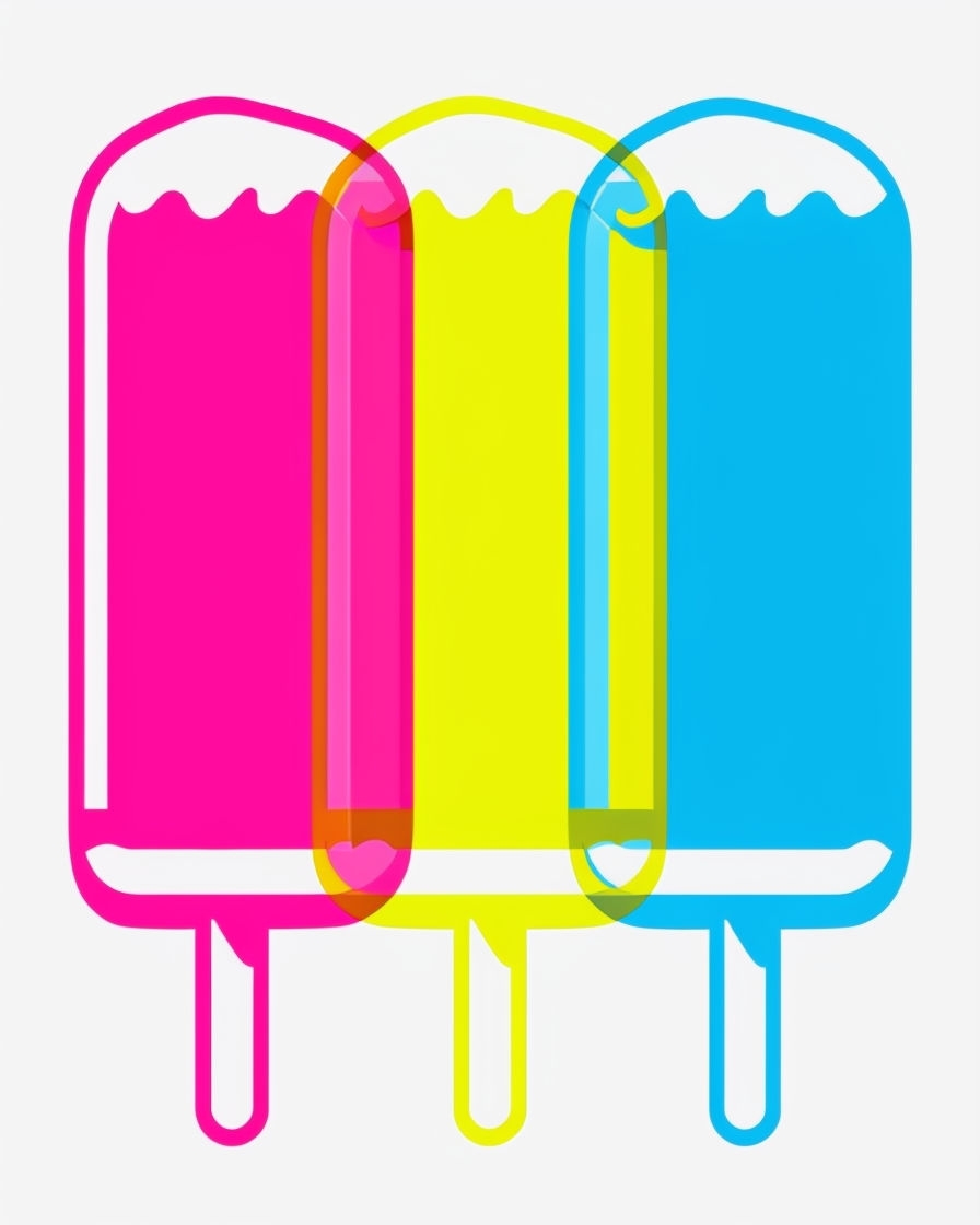 Brightly Colored Minimalist Ice Cream Bars Graphic Poster