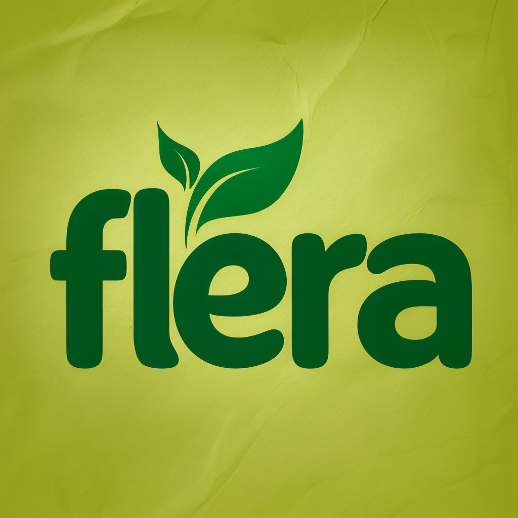 Modern Eco-Friendly Flera Logo with Leaf Design T-Shirt