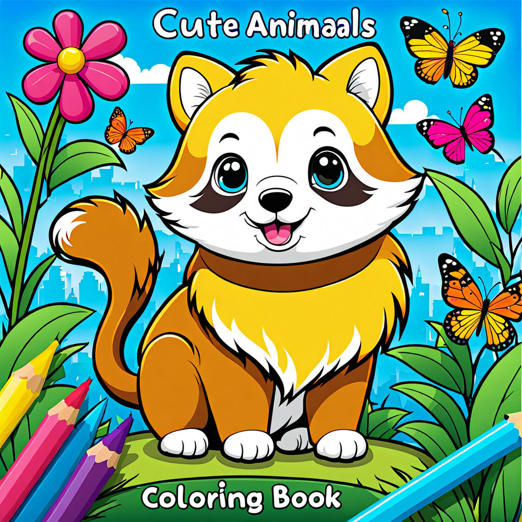 Cute animals coloring book cover by Everton Viana Sampaio - Playground