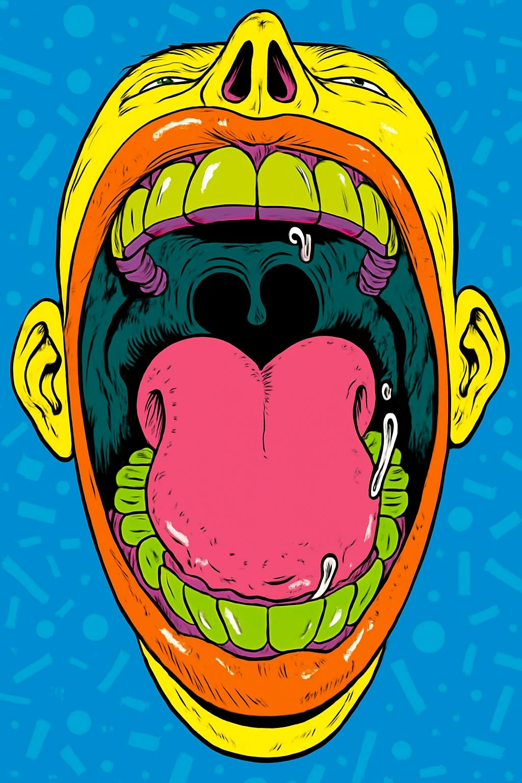 Surreal Exaggerated Human Face Pop Art T-shirt