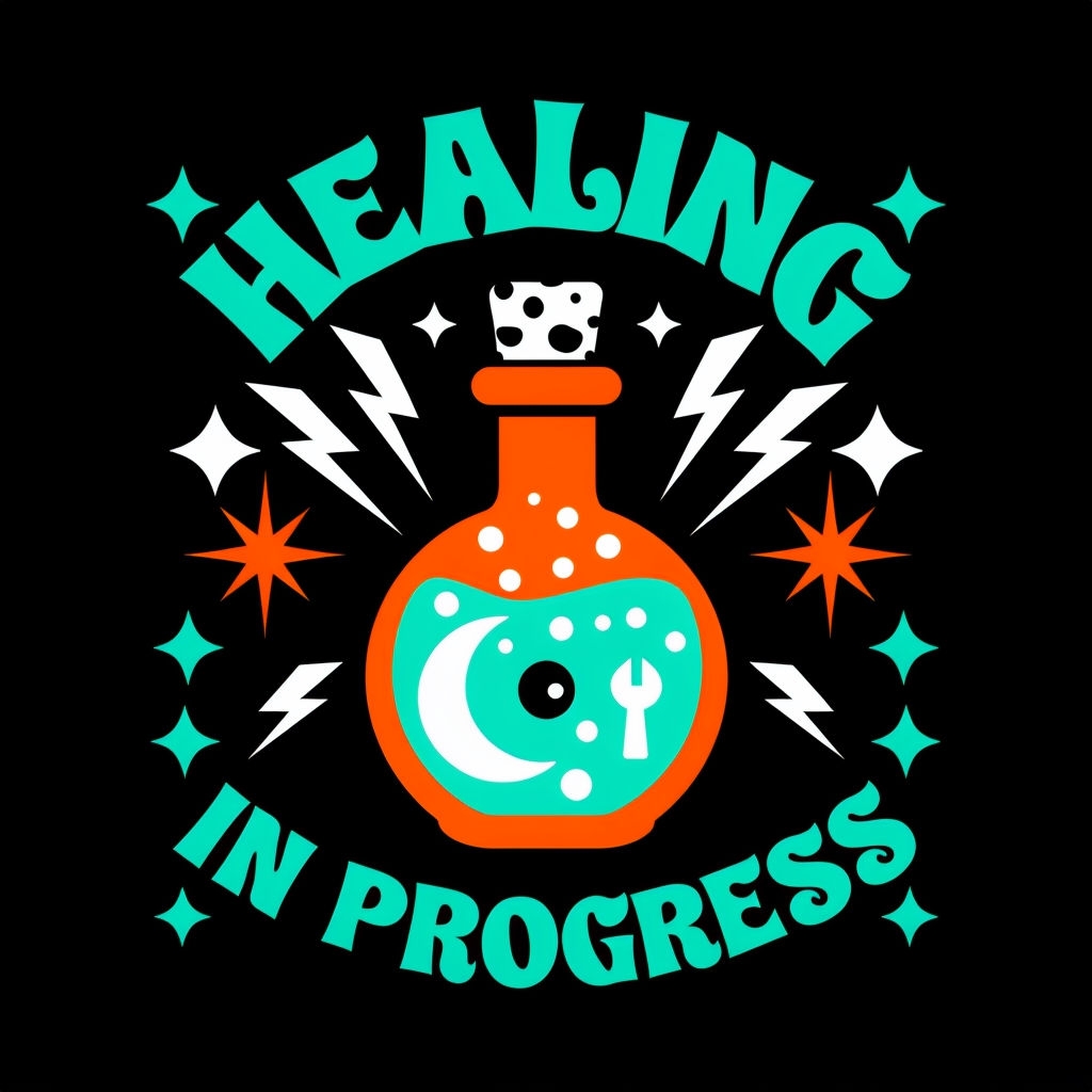 Vibrant Healing Potion Bottle Illustration T-Shirt