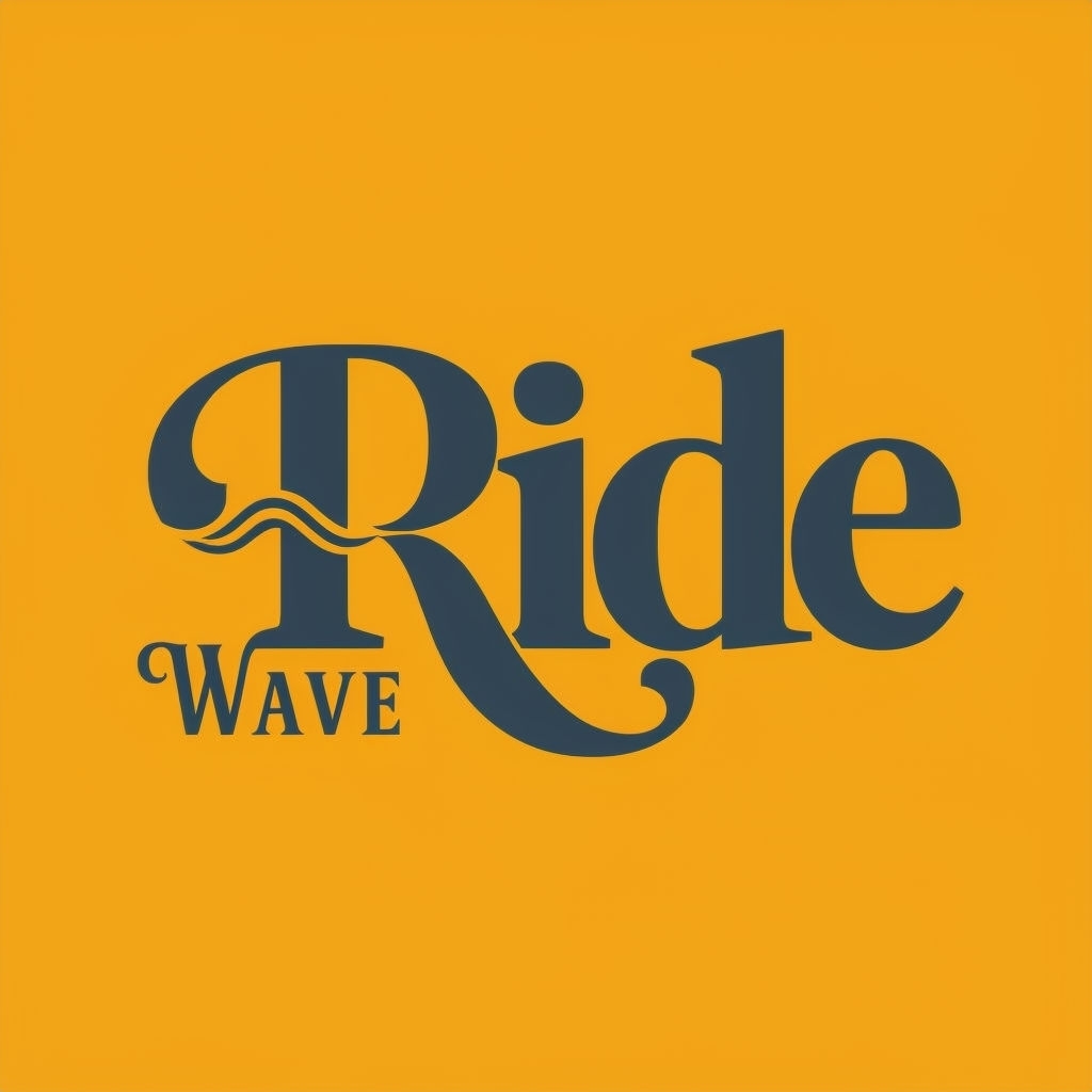 Elegant Modern Wave Ride Typography Logo Design