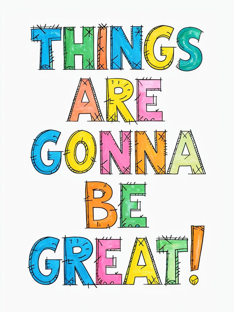 Brightly Colored Motivational 'Things Are Gonna Be Great!' Poster