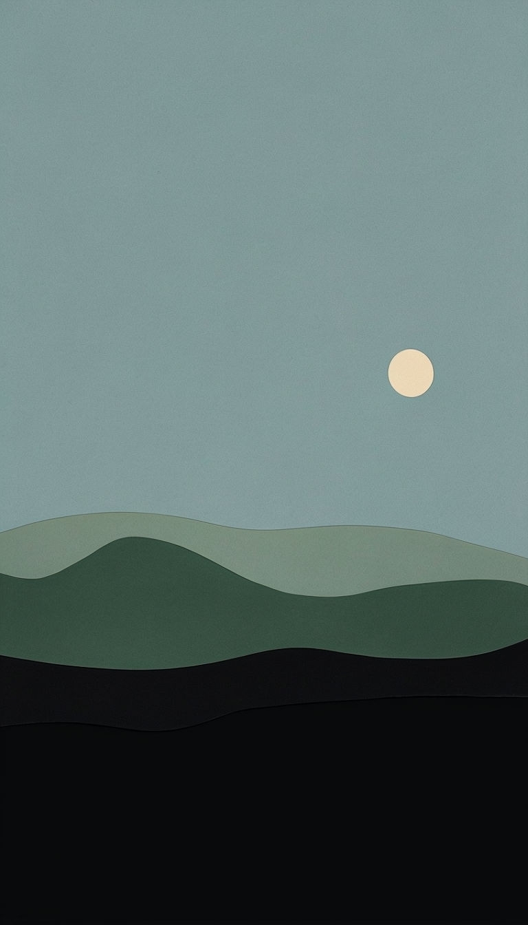 Minimalist Abstract Landscape with Color Bands Mobile Wallpaper