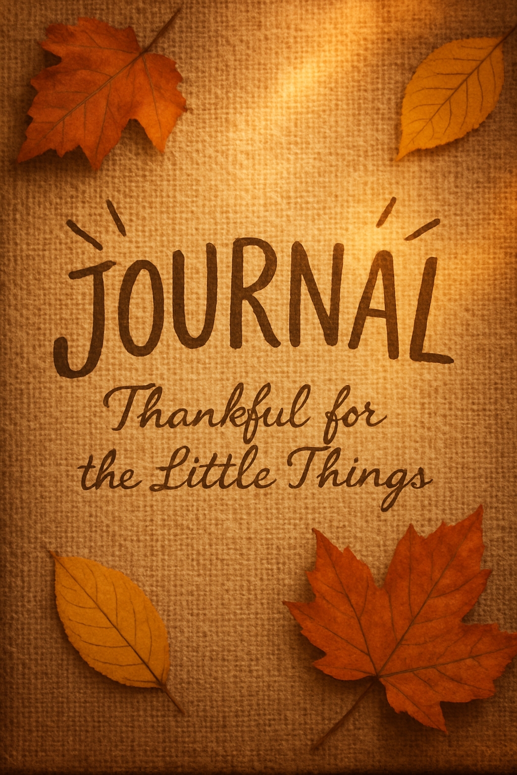 Warm Autumnal Journal Cover Design with Dried Leaves and Cozy Textures EBook Cover