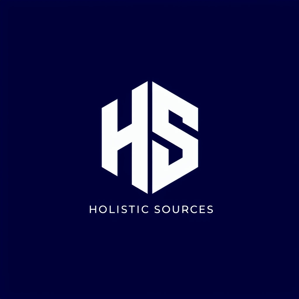 Minimalist Navy Blue Hexagon HS Logo Design Sticker