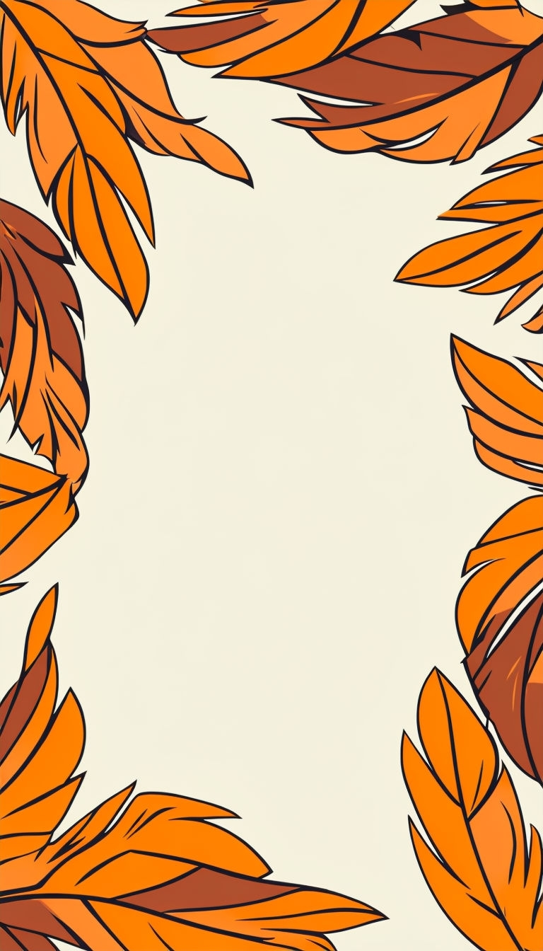 Stylized Graphic Feather Motifs on Creamy Beige Background Social Media Post