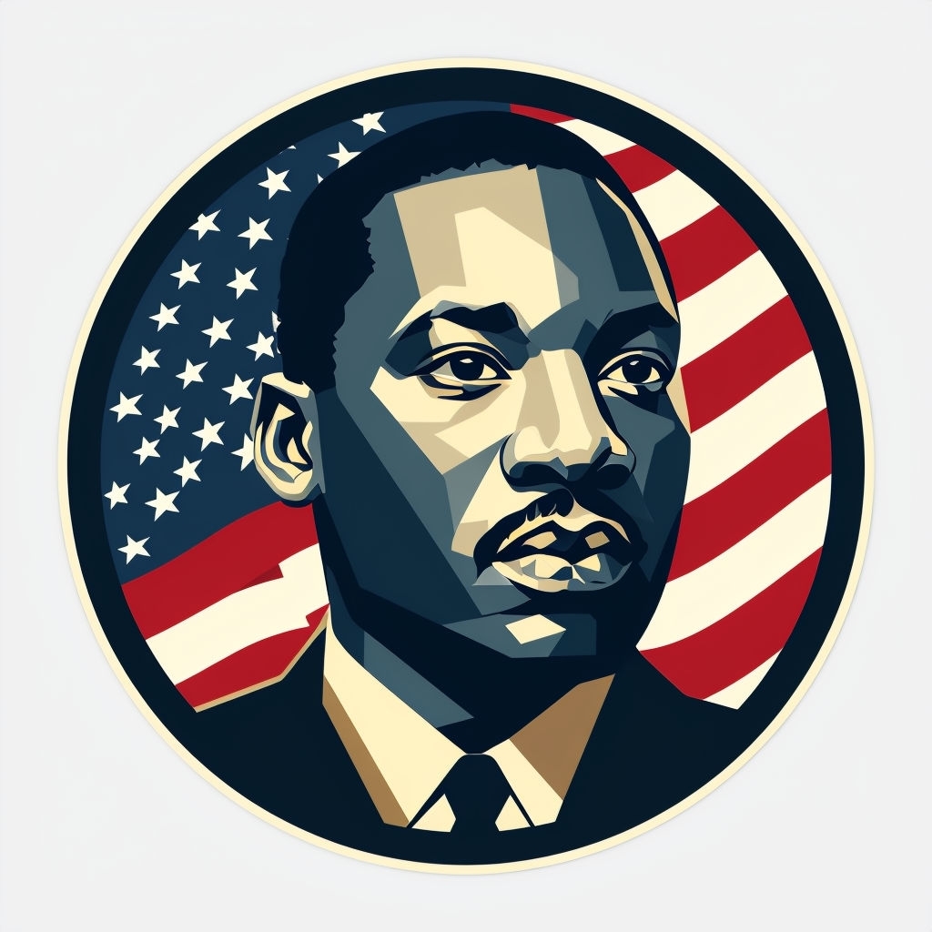 Stylized Martin Luther King Jr. Vector Portrait Art Mug - Playground