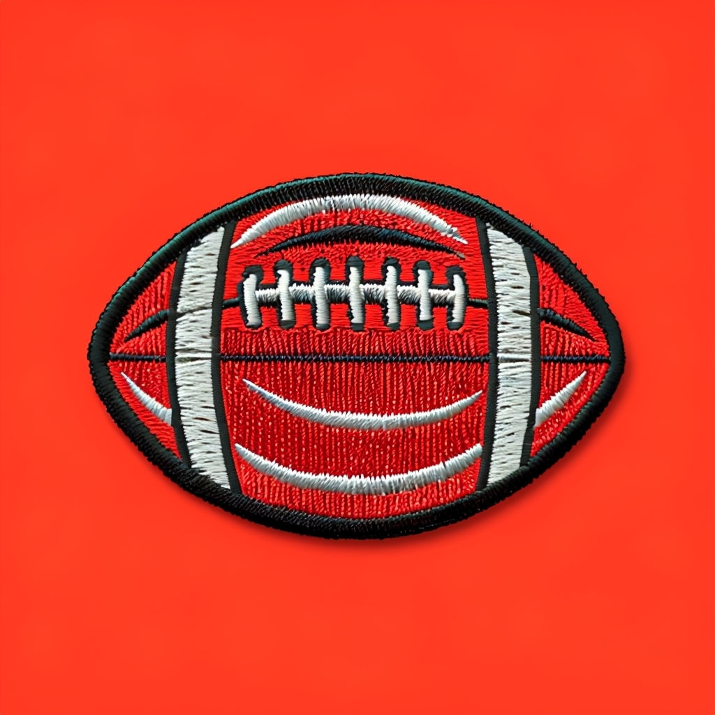 Stylized American Football Embroidered Patch for Hat