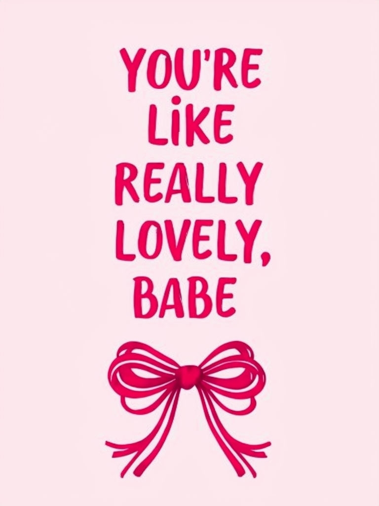 You're Like Really Lovely Babe Cute Cherry Bow Poster