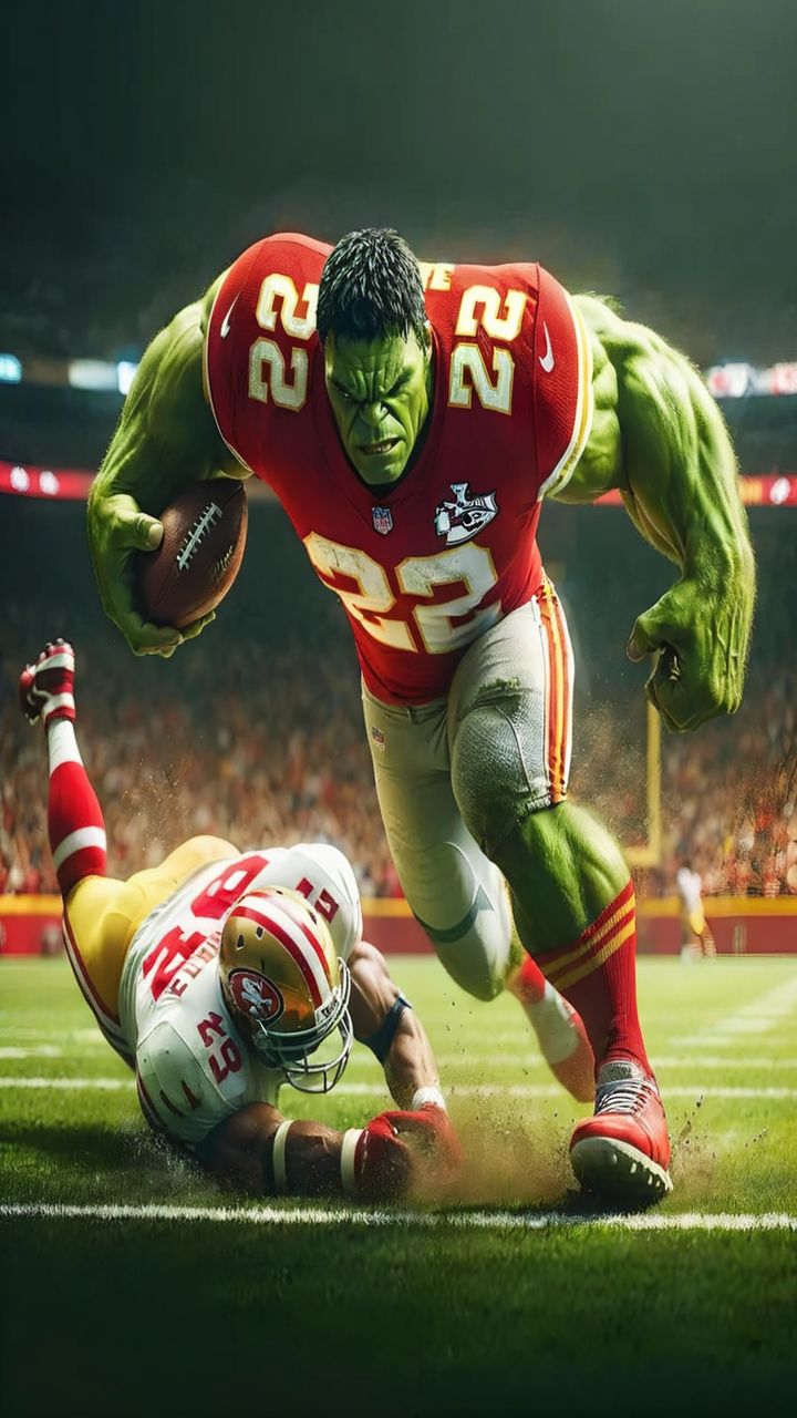 Hulk clad in Kansas City Chiefs football uniform by ANTROMIXX M ...