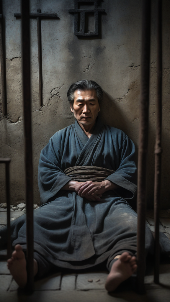 Han Feizi reclining with eyes sealed shut in an ancient Chin... by 최성호 ...