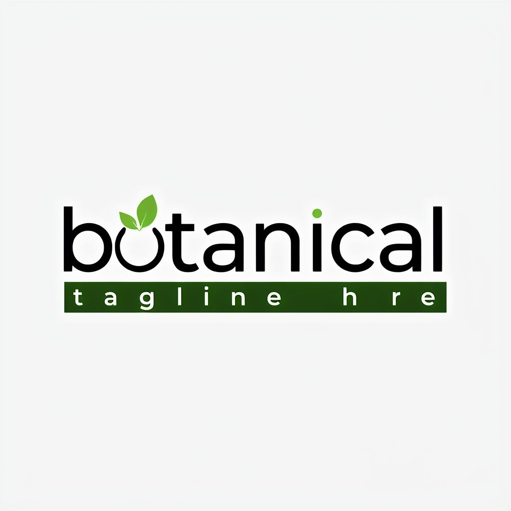 Modern Botanical Logo with Leaf Element and Tagline