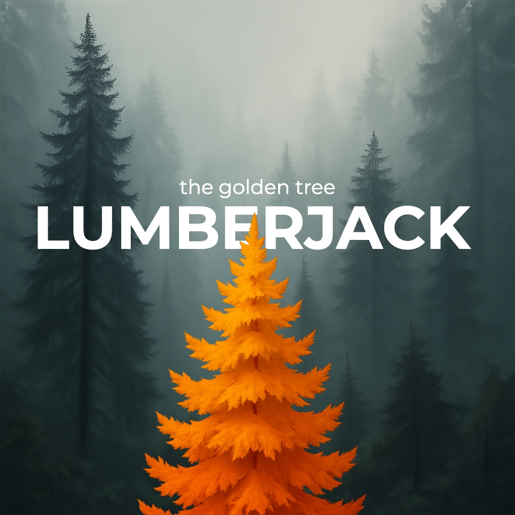 Golden Christmas Tree in Misty Forest Artwork for Spotify Album Cover