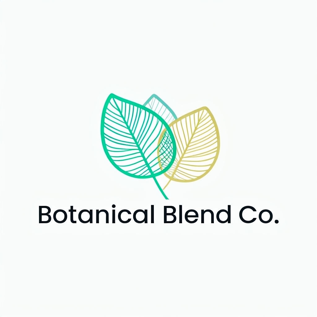 Modern Minimalist Botanical Blend Co. Logo Design