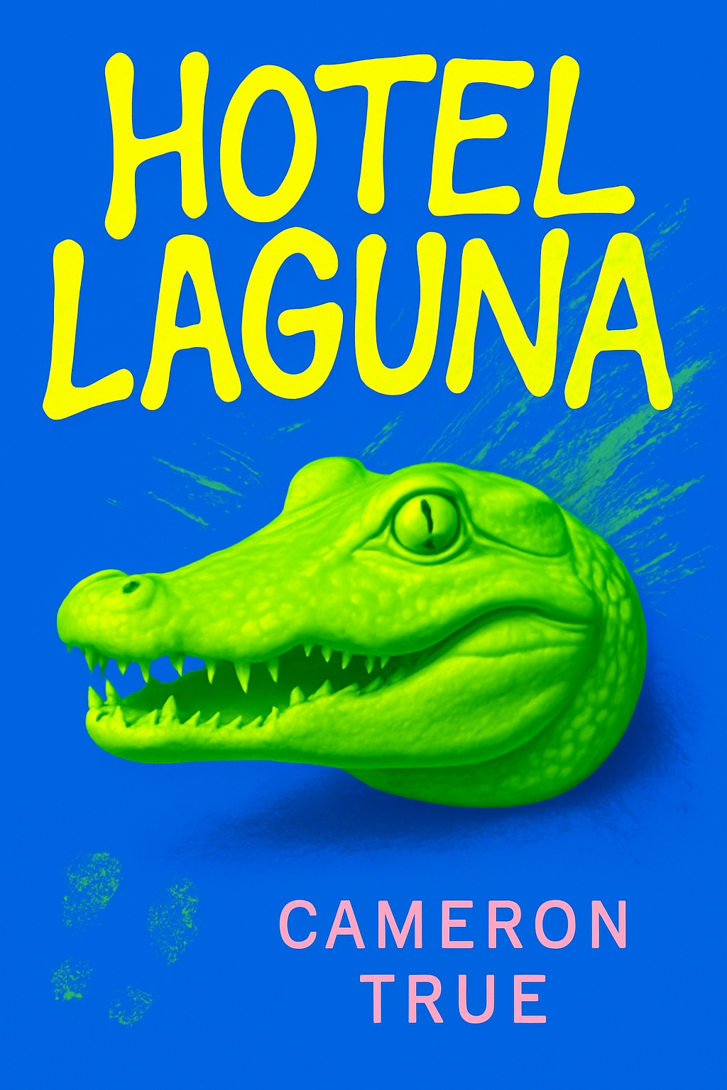 Vibrant Hotel Laguna Cover Art with Playful Alligator Design EBook Cover